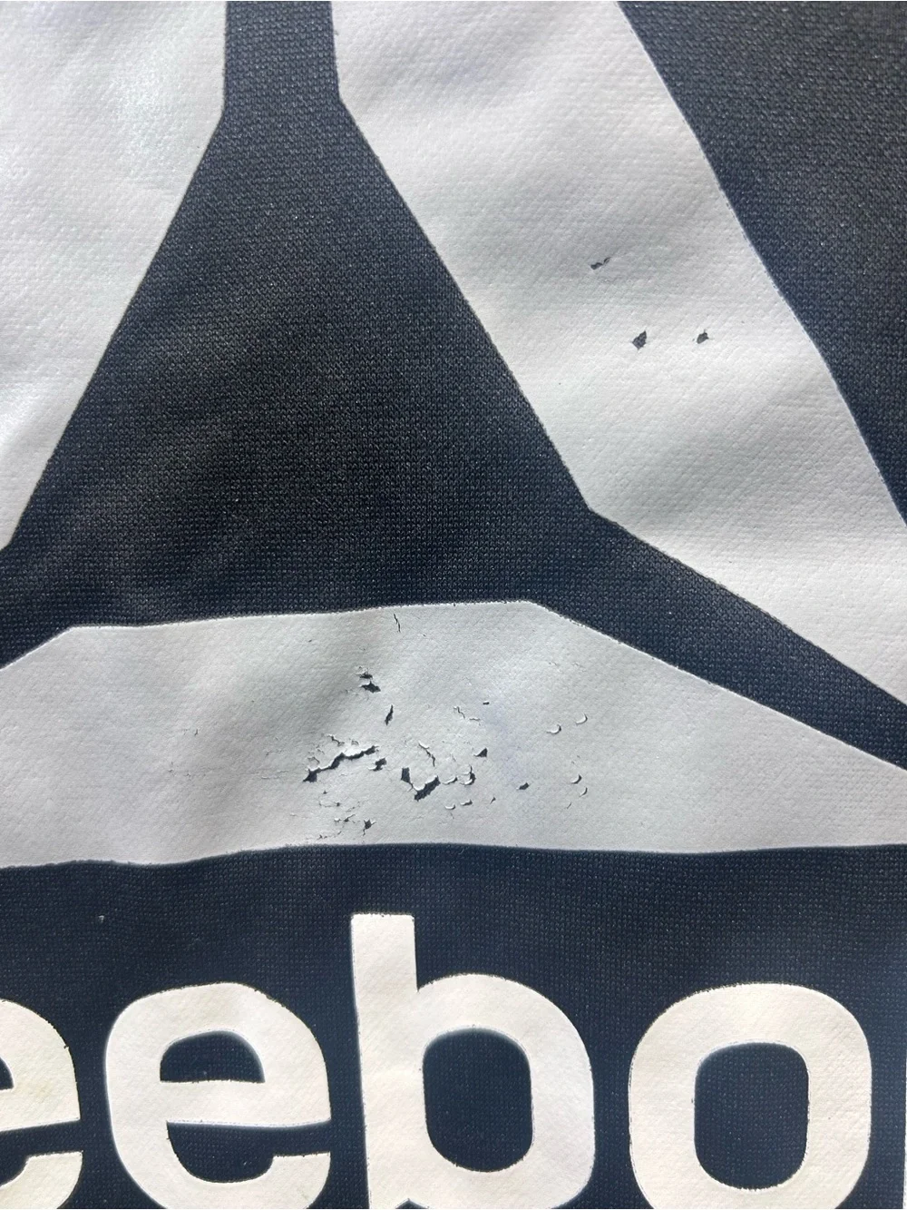 Reebok Men’s Black Crewneck Sweatshirt with White Logo
